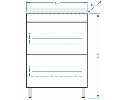 Тумба с раковиной белый глянец 60 см Stella Polar Ванесса SETSP-00000218/UM-COM60/1