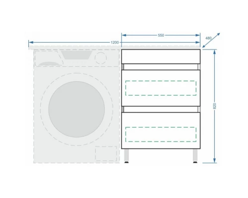 Тумба с раковиной белый глянец/белый матовый 120,3 см Stella Polar Мадлен SETSP-00000406/SP-00000027/SP-00000514