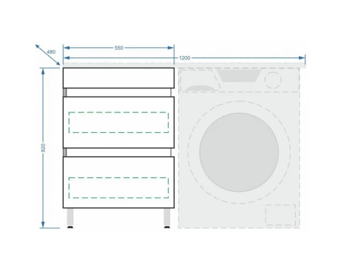 Тумба с раковиной белый глянец/белый матовый 120,3 см Stella Polar Мадлен SETSP-00000406/SP-00000026/SP-00000515