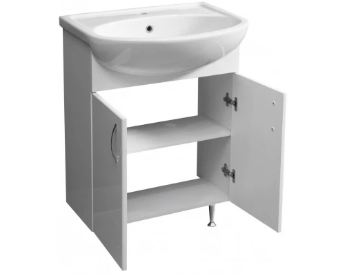 Тумба с раковиной белый глянец/белый матовый 60 см Stella Polar Концепт SETSP-00000395/UM-ERI60/1