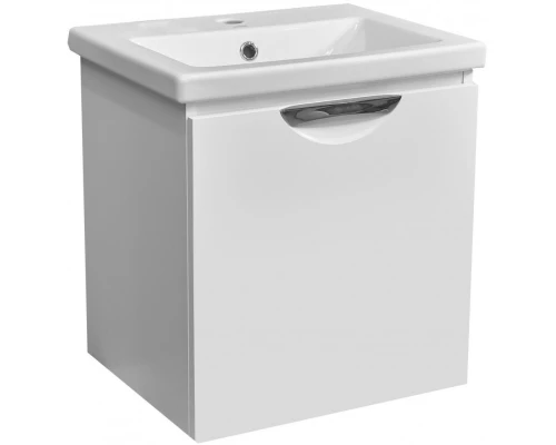 Тумба с раковиной белый глянец/белый матовый 50 см Stella Polar Норина SETSP-00000233/UM-COM50/1