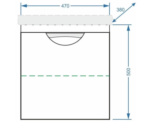 Тумба с раковиной белый глянец/белый матовый 50 см Stella Polar Норина SETSP-00000233/UM-COM50/1