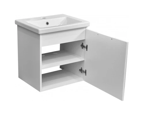 Тумба с раковиной белый глянец/белый матовый 50 см Stella Polar Норина SETSP-00000233/UM-COM50/1