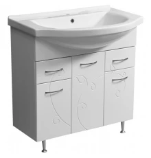 Тумба с раковиной белый глянец/белый матовый 80 см Stella Polar Фантазия SETSP-00000229/1WH109653