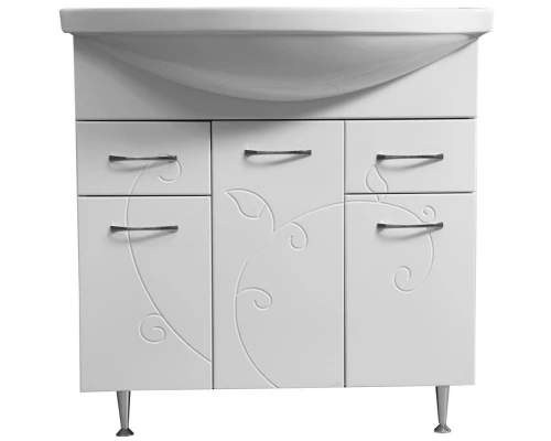 Тумба с раковиной белый глянец/белый матовый 80 см Stella Polar Фантазия SETSP-00000229/1WH109653