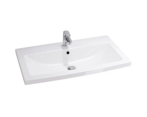 Тумба с раковиной белый глянец/белый матовый 80 см Stella Polar Фаворит SETSP-00000164/UM-COM80/1