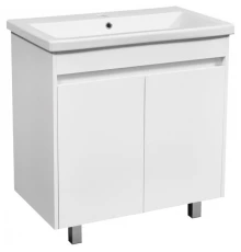 Тумба с раковиной белый глянец/белый матовый 80 см Stella Polar Фаворит SETSP-00000164/UM-COM80/1