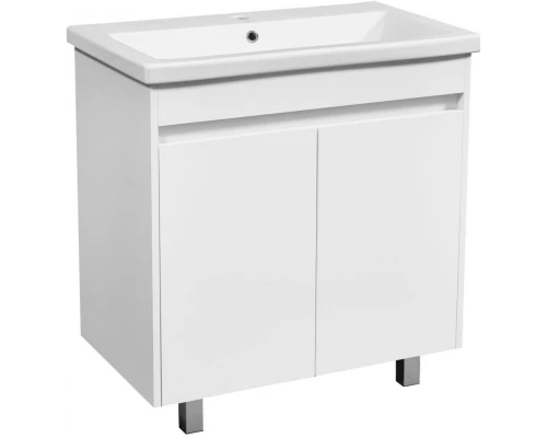 Тумба с раковиной белый глянец/белый матовый 80 см Stella Polar Фаворит SETSP-00000164/UM-COM80/1