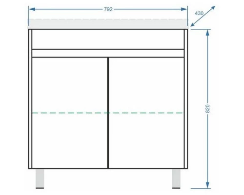 Тумба с раковиной белый глянец/белый матовый 80 см Stella Polar Фаворит SETSP-00000164/UM-COM80/1