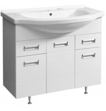 Тумба с раковиной белый глянец/белый матовый 90,5 см Stella Polar Фиора SETSP-00000214/1WH110790