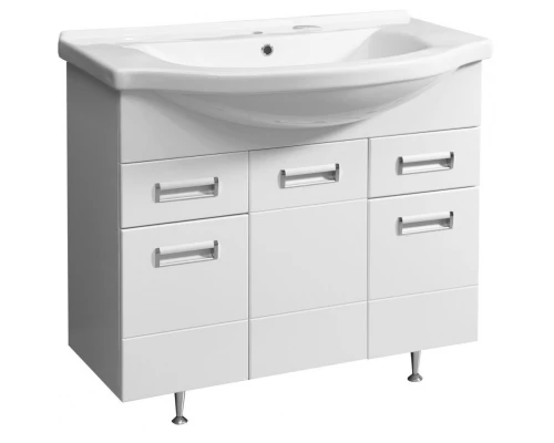 Тумба с раковиной белый глянец/белый матовый 90,5 см Stella Polar Фиора SETSP-00000214/1WH110790