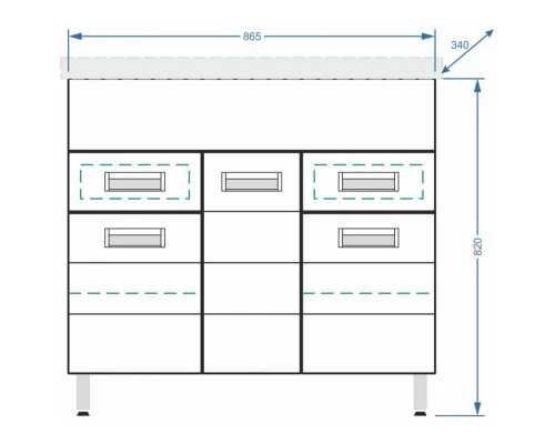 Тумба с раковиной белый глянец/белый матовый 90,5 см Stella Polar Фиора SETSP-00000214/1WH110790