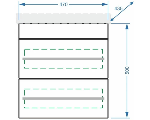 Тумба с раковиной белый глянец 50 см Stella Polar Ванесса SETSP-00000236/UM-COM50/1