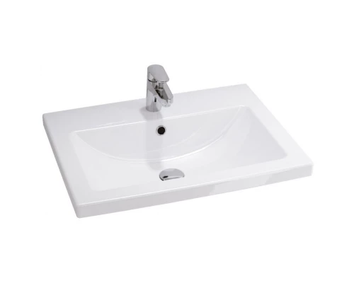 Тумба с раковиной зебрано светлый/белый глянец 60 см Stella Polar Симона SETSP-00000169/UM-COM60/1