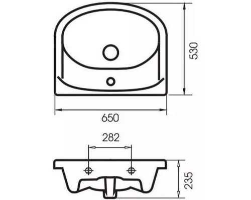 Тумба с раковиной белый глянец/белый матовый 65 см Stella Polar Фантазия UM-ERI65/1