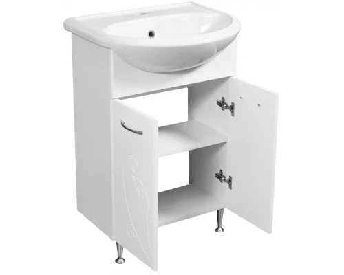 Тумба с раковиной белый глянец/белый матовый 55,5 см Stella Polar Фантазия SETSP-00000227/SD-00000065