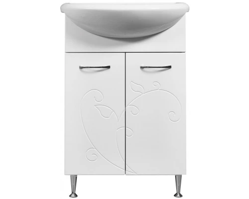 Тумба с раковиной белый глянец/белый матовый 55,5 см Stella Polar Фантазия SETSP-00000227/SD-00000065
