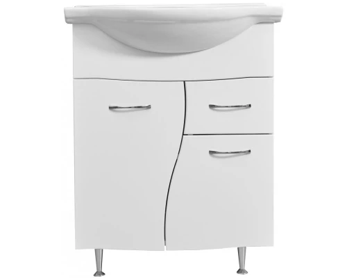 Тумба с раковиной белый глянец/белый матовый 66 см Stella Polar Волна SETSP-00000056/1WH109651