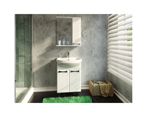 Тумба с раковиной белый глянец/белый матовый 61 см Stella Polar Ванда SETSP-00000201/1WH110246