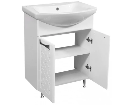 Тумба с раковиной белый глянец/белый матовый 61 см Stella Polar Ванда SETSP-00000201/1WH110246