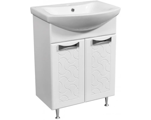 Тумба с раковиной белый глянец/белый матовый 61 см Stella Polar Ванда SETSP-00000201/1WH110246