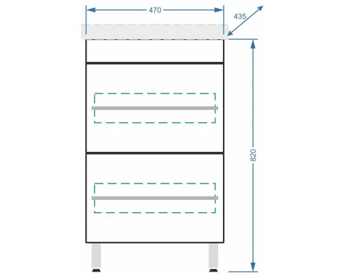 Тумба с раковиной белый глянец 50 см Stella Polar Ванесса SETSP-00000217/UM-COM50/1
