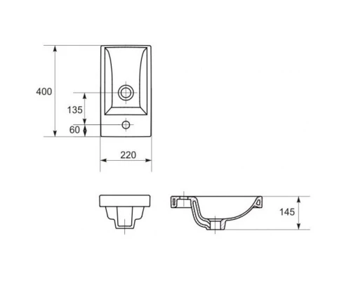 Тумба с раковиной белый глянец/белый матовый 40 см Stella Polar Норина SETSP-00000234/UM-COM40/1