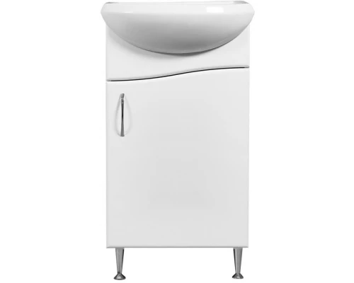 Тумба с раковиной белый глянец/белый матовый 46 см Stella Polar Волна SETSP-00000231/SD-00000088