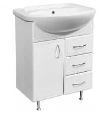 Тумба с раковиной белый глянец/белый матовый 65 см Stella Polar Концепт SETSP-00000057/UM-ERI65/1
