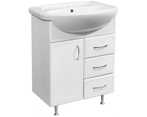 Тумба с раковиной белый глянец/белый матовый 65 см Stella Polar Концепт SETSP-00000057/UM-ERI65/1