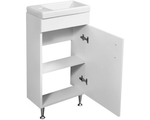 Тумба с раковиной белый глянец/белый матовый 40 см Stella Polar Концепт SETSP-00000232/UM-COM40/1