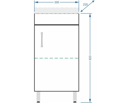 Тумба с раковиной белый глянец/белый матовый 40 см Stella Polar Концепт SETSP-00000232/UM-COM40/1
