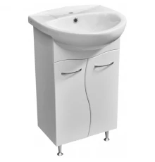 Тумба с раковиной белый глянец/белый матовый 50 см Stella Polar Волна SETSP-00000037/1WH110243