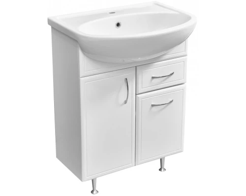 Тумба с раковиной белый глянец/белый матовый 60 см Stella Polar Концепт SETSP-00000053/UM-ERI60/1