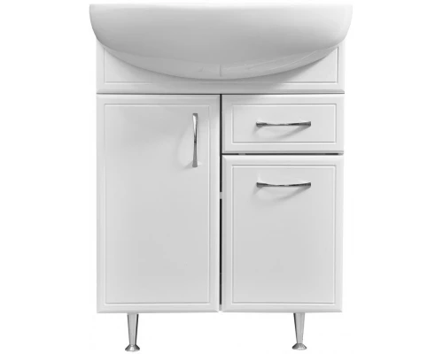 Тумба с раковиной белый глянец/белый матовый 60 см Stella Polar Концепт SETSP-00000053/UM-ERI60/1