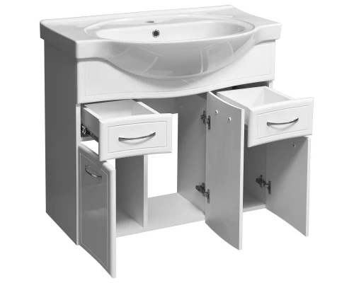 Тумба белый глянец/белый матовый 71 см Stella Polar Волна SP-00000125