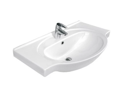 Тумба с раковиной белый глянец/белый матовый 80 см Stella Polar Концепт SETSP-00000128/UM-ERI80/1