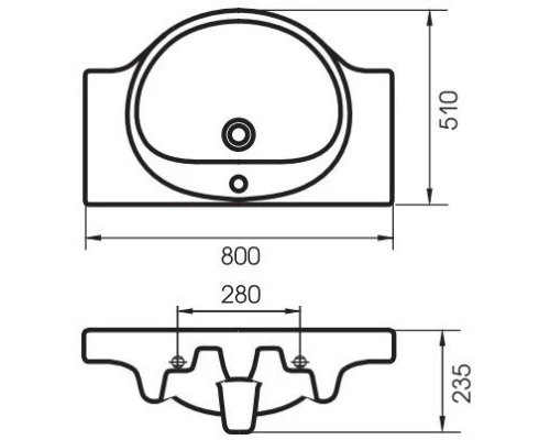Тумба с раковиной белый глянец/белый матовый 80 см Stella Polar Концепт SETSP-00000128/UM-ERI80/1