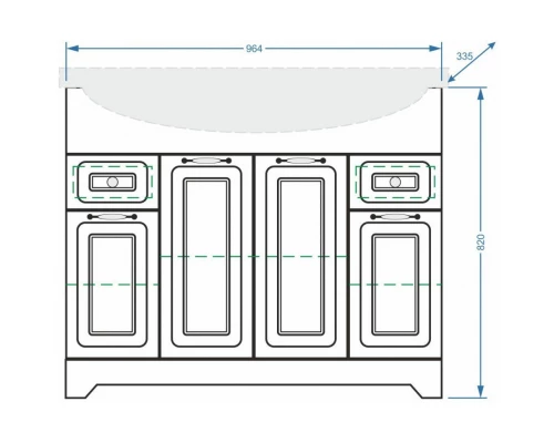 Тумба с раковиной белая ольха 100,5 см Stella Polar Кармела SETSP-00000176/1WH110255