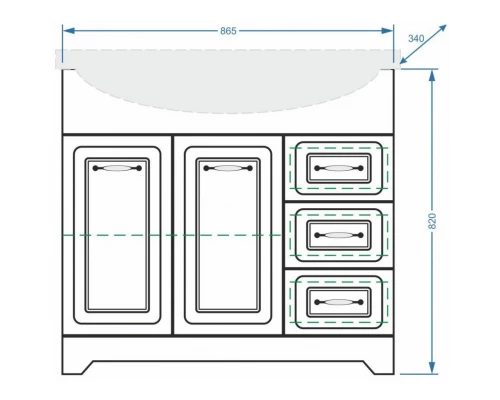 Тумба с раковиной белая ольха 90,5 см Stella Polar Кармела SETSP-00000175/1WH110790