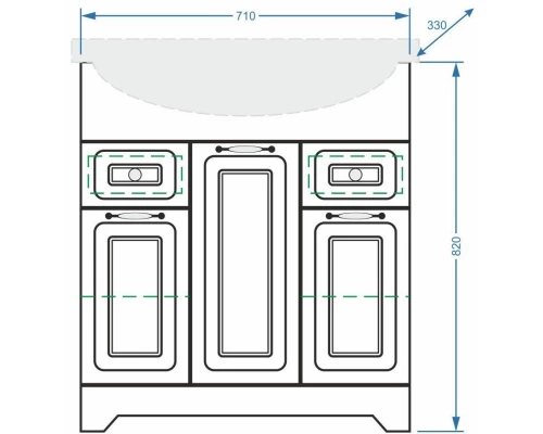 Тумба с раковиной белая ольха 76 см Stella Polar Кармела  SETSP-00000174/1WH110259