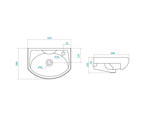 Тумба белый глянец/белый матовый 41 см Stella Polar Волна SETSP-00000230/1WH110254