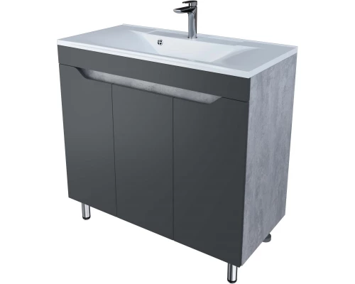 Тумба серый матовый/цемент 99 см Stella Polar Абигель SP-00001035