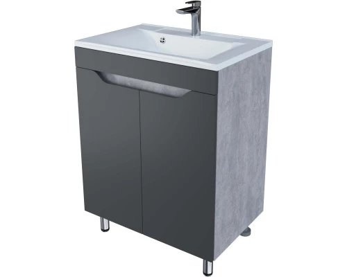 Тумба серый матовый/цемент 63,8 см Stella Polar Абигель SP-00001079