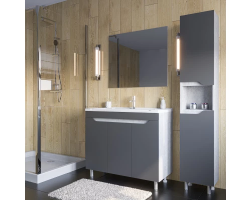 Зеркало 70x60 см серый матовый Stella Polar Абигель SP-00001062