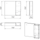 Зеркальный шкаф 79x70 см серый матовый/цемент R Stella Polar Абигель SP-00001106
