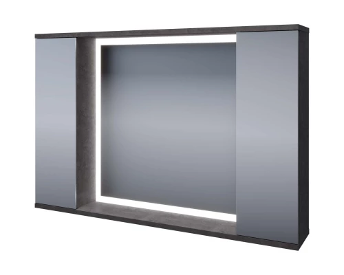 Зеркальный шкаф 100x66,2 см темно-серый бетон Stella Polar Дэрри SP-00001039