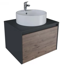 Тумба темно-серый матовый/дуб веллингтон 60 см Stella Polar Эвита SP-00001056