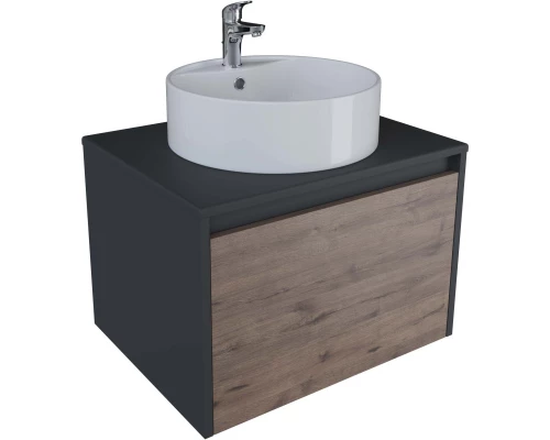 Тумба темно-серый матовый/дуб веллингтон 60 см Stella Polar Эвита SP-00001056