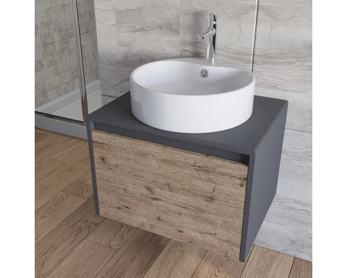 Тумба темно-серый матовый/дуб веллингтон 60 см Stella Polar Эвита SP-00001056